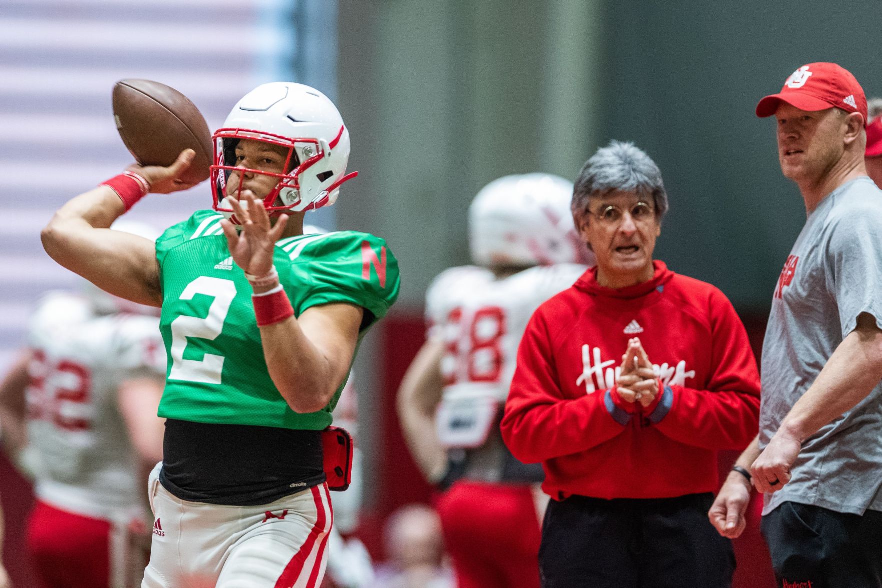 Nebraska worked through practice on April 3, 2019 in Lincoln.